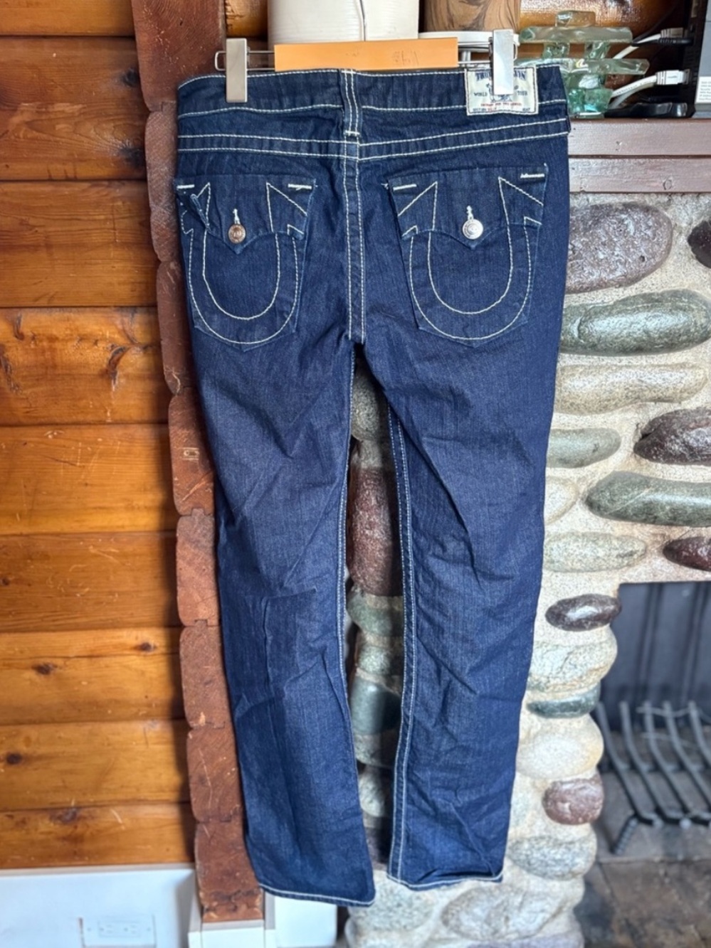 True Religion Billy Jeans Men’s 30 Made in USA Dark Wash Y2K white stitch